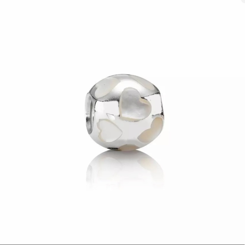 Pandora Love Me Charm, Mother of Pearl 790398MPW Authentic Pandora S925 ALE